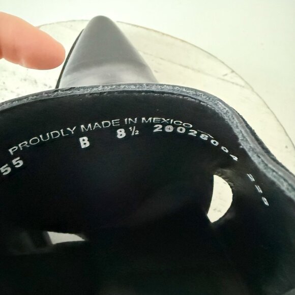 Lane Robin Mule Black Cowboy Boots Womens Western Short Ankle Snip Toe Size 8.5 - Picture 10 of 12